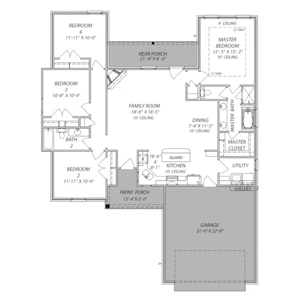 Country French House Plan First Floor - 170D-0024 - Shop House Plans and More