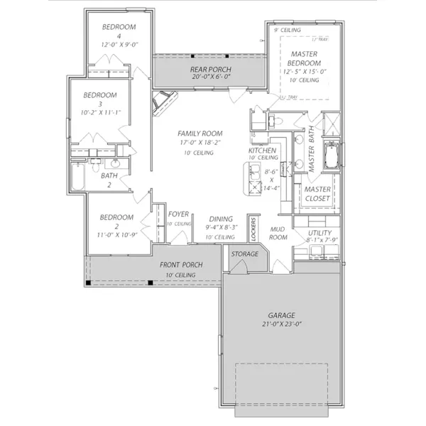 Country French House Plan First Floor - 170D-0030 - Shop House Plans and More