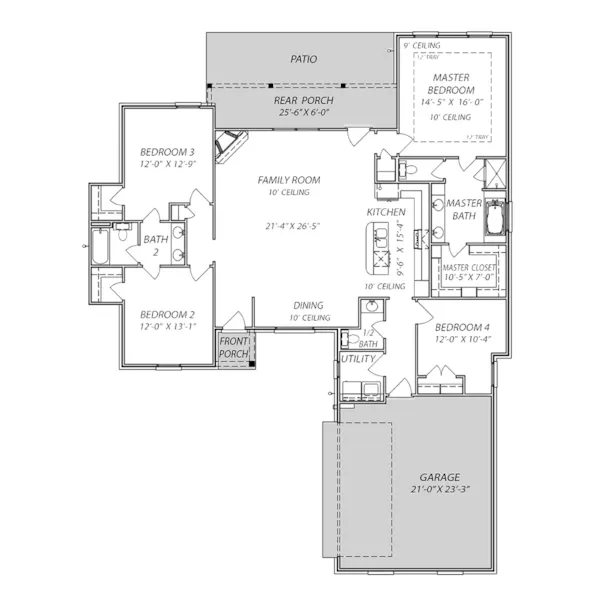 Lowcountry House Plan First Floor - 170D-0034 - Shop House Plans and More