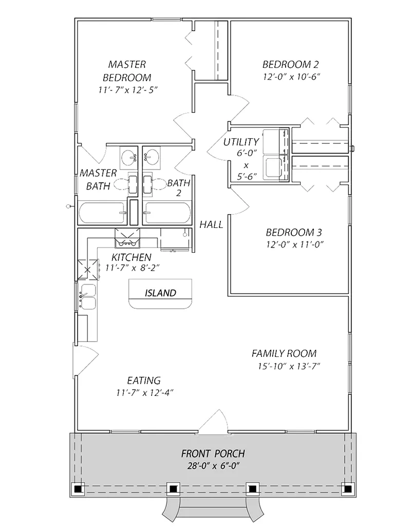 Acadian House Plan First Floor - 170D-0035 | House Plans and More