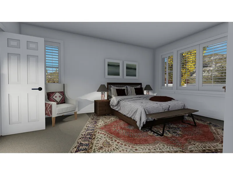 Arts & Crafts House Plan Bedroom Photo 01 - Alder Wood Ranch Home 172D-0004 - Search House Plans and More