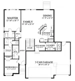 Arts & Crafts House Plan First Floor - Alder Wood Ranch Home 172D-0004 - Search House Plans and More