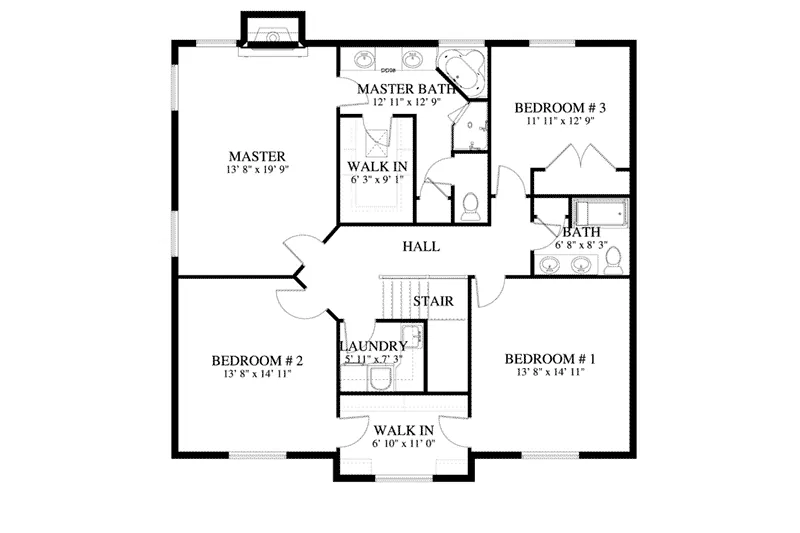 Arts & Crafts House Plan Second Floor - Arthur Lane Craftsman Home 172D-0008 - Search House Plans and More