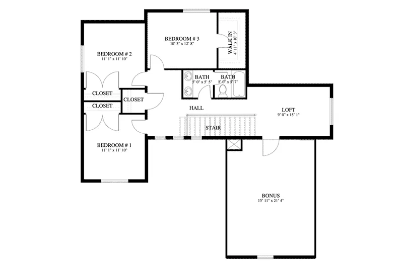 Modern Farmhouse Plan Second Floor - Ashwood Lane Traditional Ranch Home 172D-0010 - Search House Plans and More