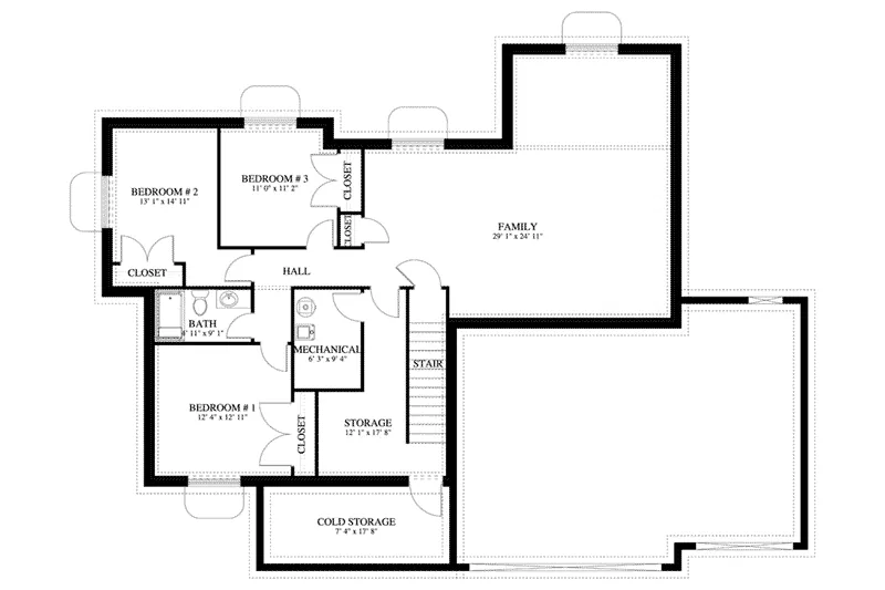 Ranch House Plan Optional Lower Level - Auman Ranch Home 172D-0011 - Search House Plans and More