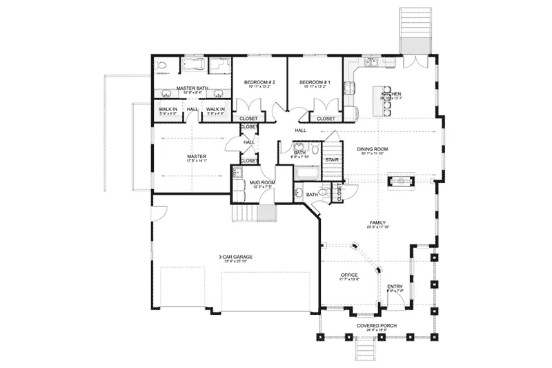 Cabin & Cottage House Plan First Floor - Aurora Lane Craftsman Home 172D-0012 - Search House Plans and More