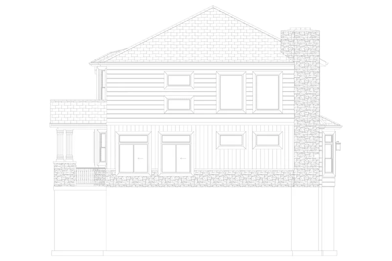 Arts & Crafts House Plan Right Elevation - Bailey Lake Country Home 172D-0015 - Search House Plans and More