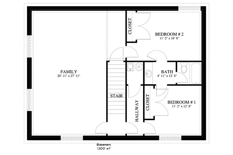 Mountain House Plan Basement Floor - Beck Craftsman Cabin 172D-0017 - Search House Plans and More