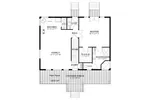 Mountain House Plan First Floor - Beck Craftsman Cabin 172D-0017 - Search House Plans and More