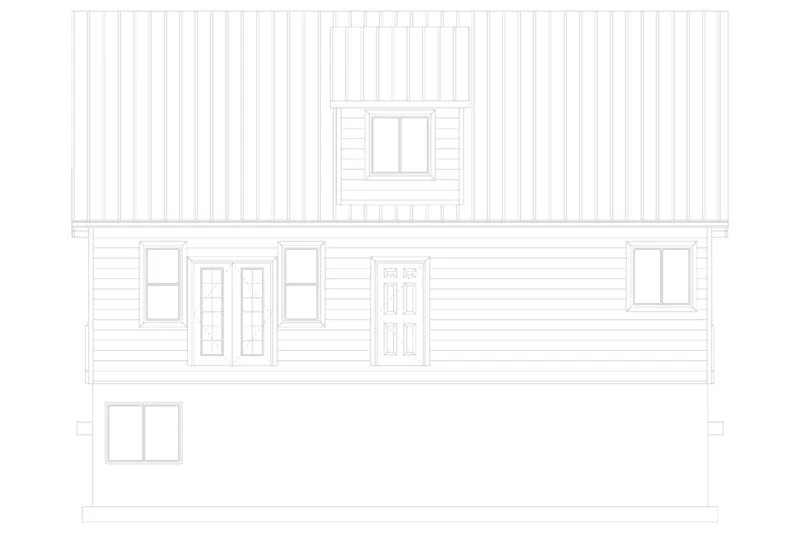 Mountain House Plan Rear Elevation - Beck Craftsman Cabin 172D-0017 - Search House Plans and More