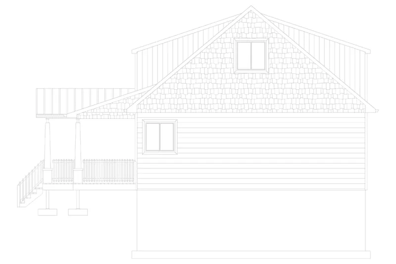 Mountain House Plan Right Elevation - Beck Craftsman Cabin 172D-0017 - Search House Plans and More