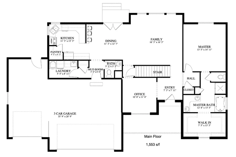 Craftsman House Plan First Floor - Bell Modern Farmhouse 172D-0018 - Search House Plans and More