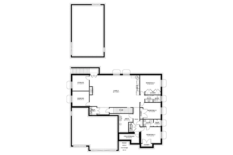 Country House Plan Basement Floor - Benbow Valley Rustic Home 172D-0019 - Search House Plans and More