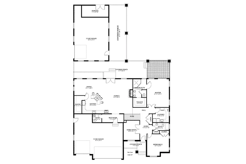 Country House Plan First Floor - Benbow Valley Rustic Home 172D-0019 - Search House Plans and More