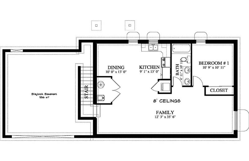 Country French House Plan Basement Floor - Blaylock Cottage Home 172D-0020 - Search House Plans and More