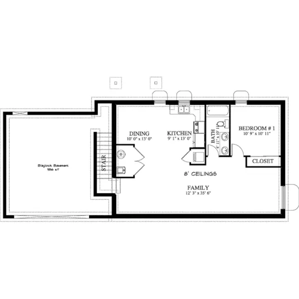 Ranch House Plan Basement Floor - Blaylock Cottage Home 172D-0020 - Search House Plans and More