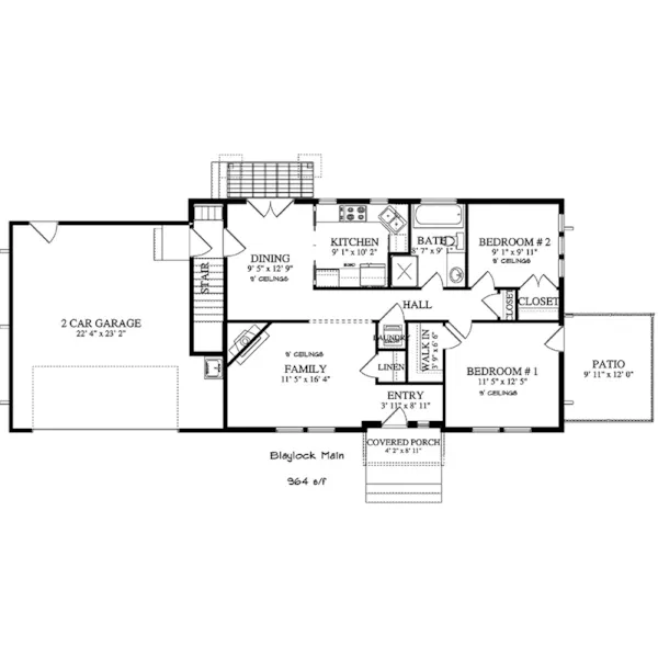 Ranch House Plan First Floor - Blaylock Cottage Home 172D-0020 - Search House Plans and More