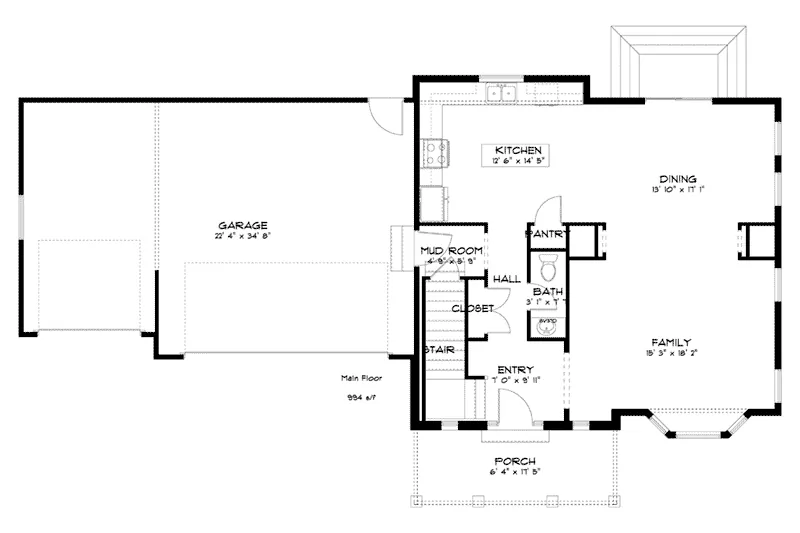 Country House Plan First Floor - 172D-0022 - Shop House Plans and More