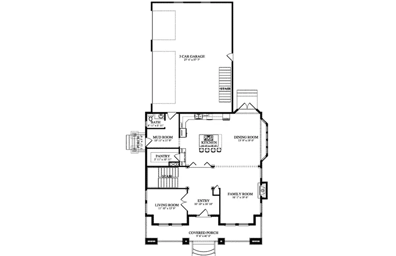 Craftsman House Plan First Floor - Calders Cottage Craftsman Home 172D-0024 - Search House Plans and More