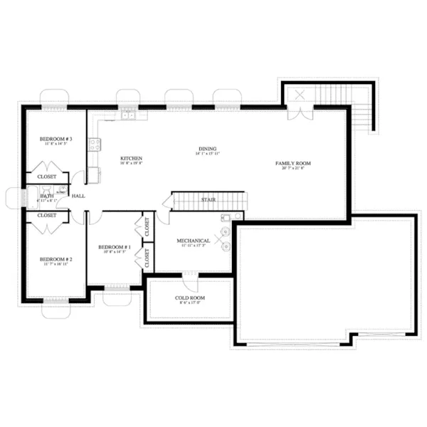 Ranch House Plan Basement Floor - Howlett Lane Ranch Home 172D-0042 - Search House Plans and More