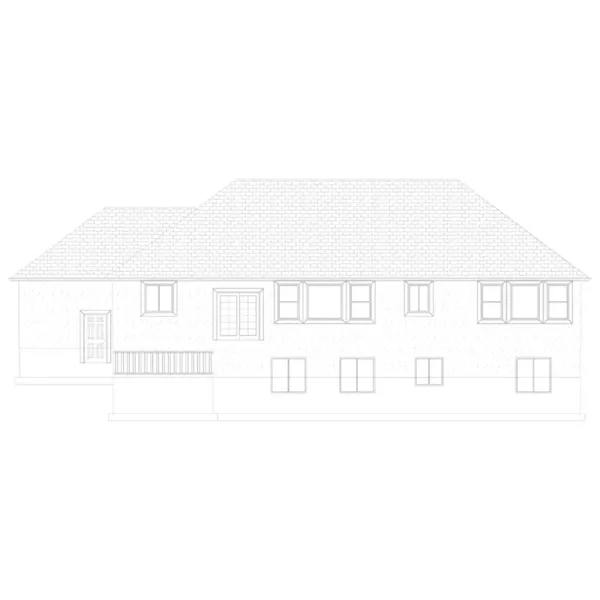 Ranch House Plan Rear Elevation - Howlett Lane Ranch Home 172D-0042 - Search House Plans and More