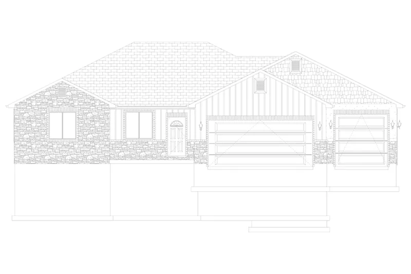 Traditional House Plan Front Elevation - Maria Hill Rustic Ranch Home 172D-0045 - Shop House Plans and More