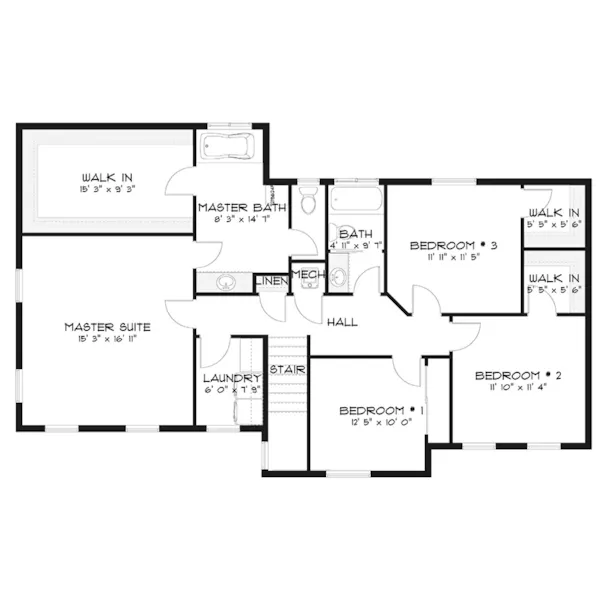 Craftsman House Plan Second Floor - 172D-0057 - Shop House Plans and More