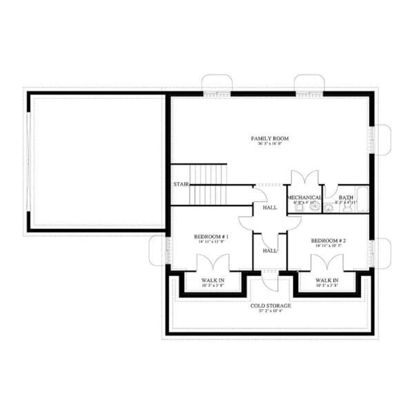 Craftsman House Plan Basement Floor - Lesa Craftsman Farmhouse 172D-0059 | House Plans and More