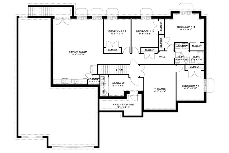 Rustic House Plan Basement Floor - 172D-0062 | House Plans and More