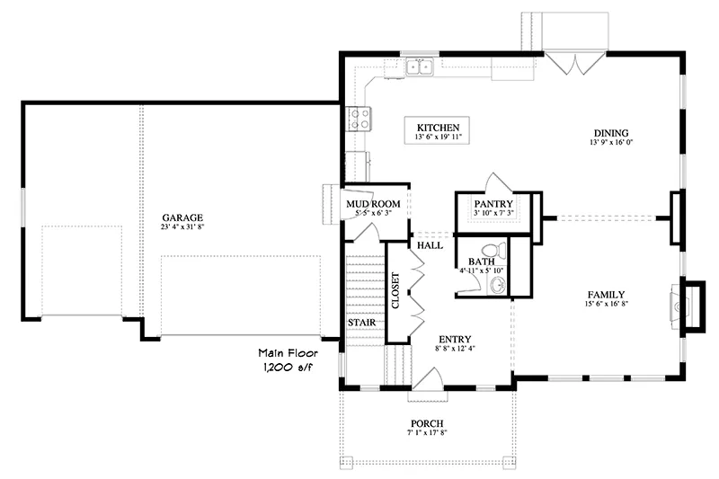 Modern House Plan First Floor - 172D-0064 | House Plans and More