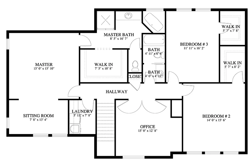 Modern House Plan Second Floor - 172D-0064 | House Plans and More