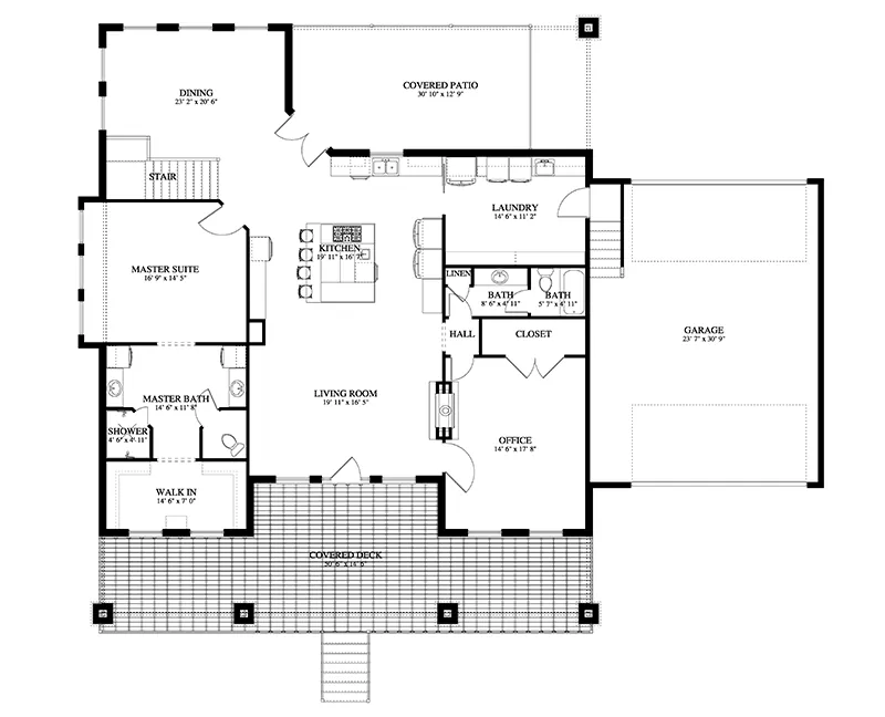 Ranch House Plan First Floor - 172D-0067 | House Plans and More