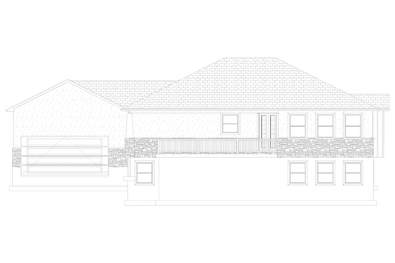 Ranch House Plan Rear Elevation - 172D-0067 | House Plans and More