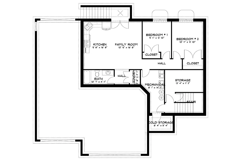 Tudor House Plan Basement Floor - 172D-0069 | House Plans and More