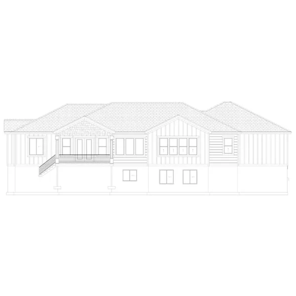 Craftsman House Plan Rear Elevation - Meadows Ranch Home 172D-0070 | House Plans and More