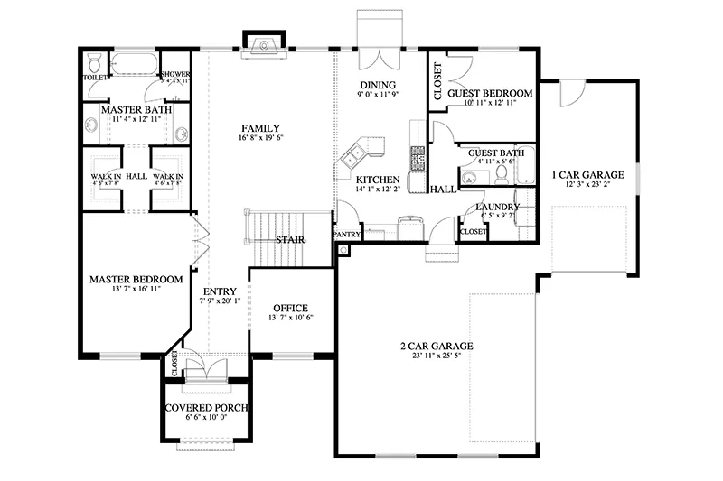 Florida House Plan First Floor - 172D-0071 | House Plans and More