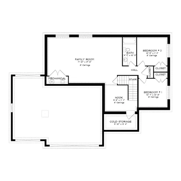 Ranch House Plan Basement Floor - Ashley Two-Story Home 172D-0077 | House Plans and More