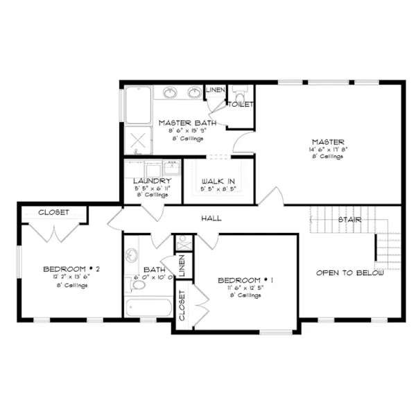 Ranch House Plan Second Floor - Ashley Two-Story Home 172D-0077 | House Plans and More