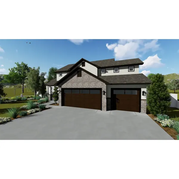 Ranch House Plan Garage Photo - Ashley Two-Story Home 172D-0077 | House Plans and More