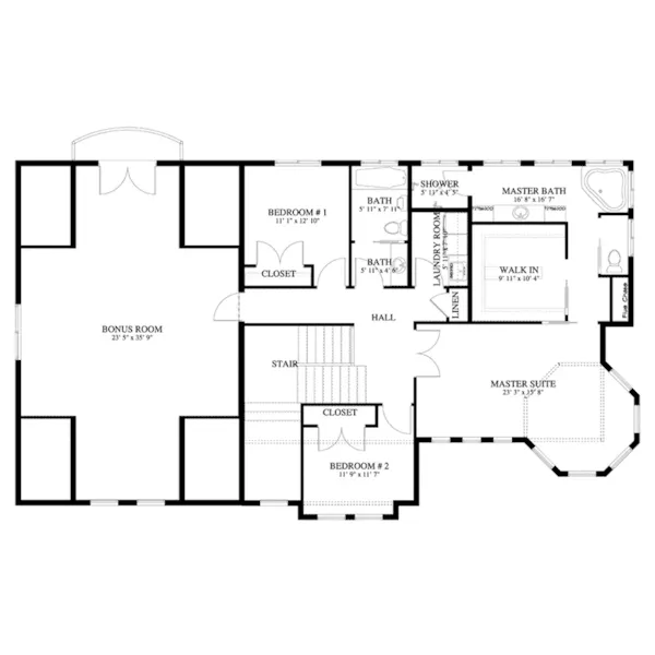 Southern House Plan Second Floor - Williams Bay Country Home 172S-0004 - Shop House Plans and More