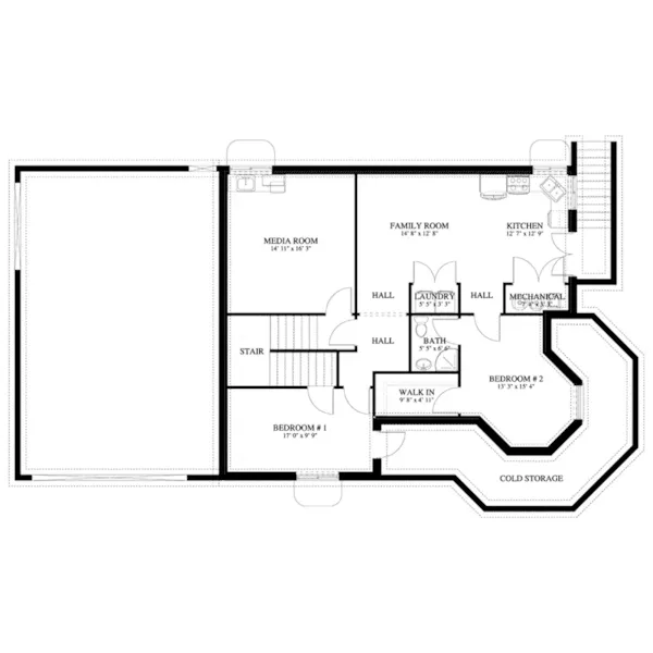 Southern House Plan Lower Level Floor - Williams Bay Country Home 172S-0004 - Shop House Plans and More