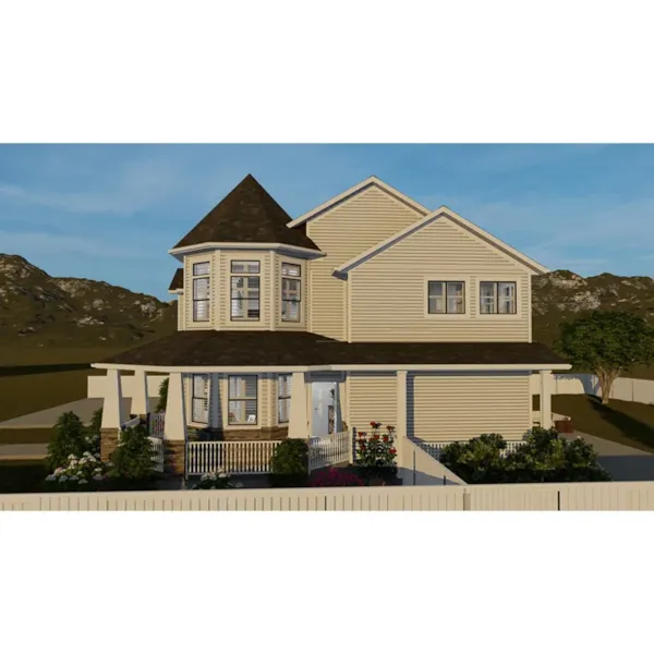 Southern House Plan Side View Photo - Williams Bay Country Home 172S-0004 - Shop House Plans and More