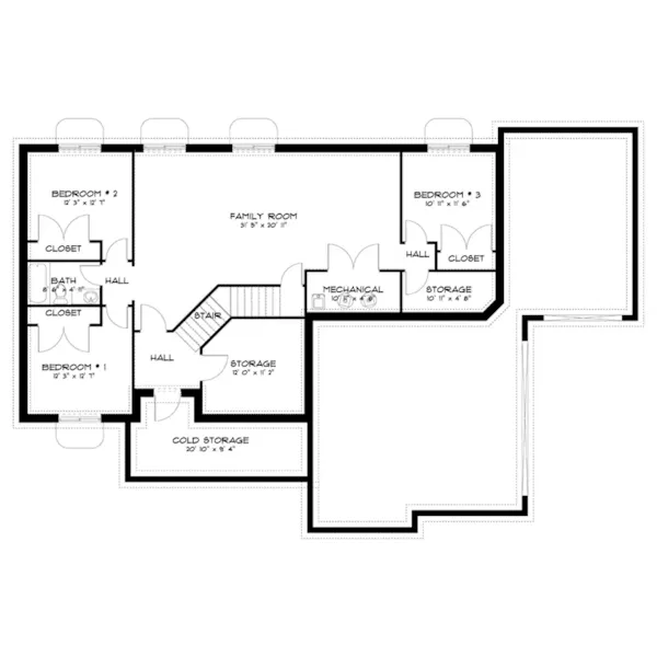 Traditional House Plan Basement Floor - 172S-0005 | House Plans and More