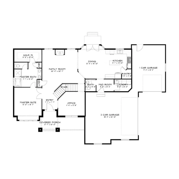 Traditional House Plan First Floor - 172S-0005 | House Plans and More