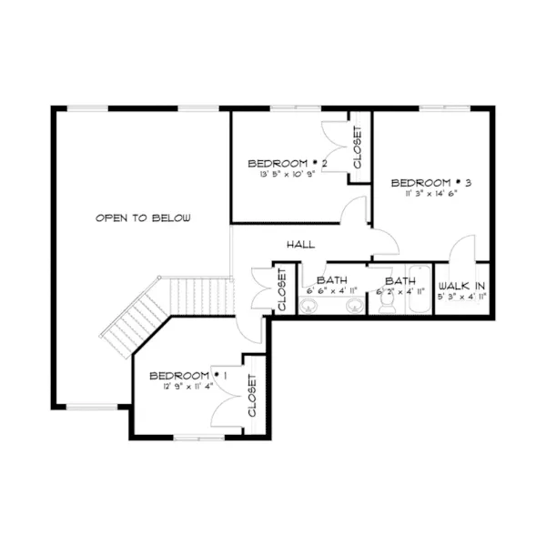 Traditional House Plan Second Floor - 172S-0005 | House Plans and More