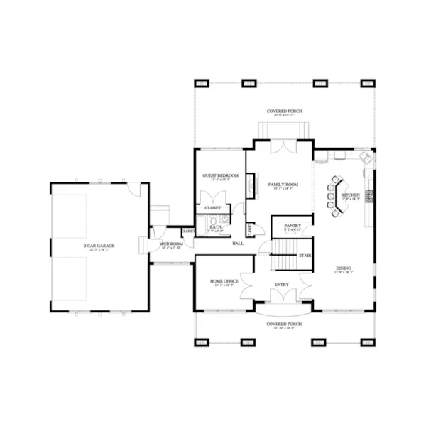 Craftsman House Plan First Floor - 172S-0007 | House Plans and More