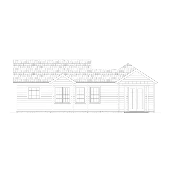 Bungalow House Plan Rear Elevation - 177D-0006 | House Plans and More