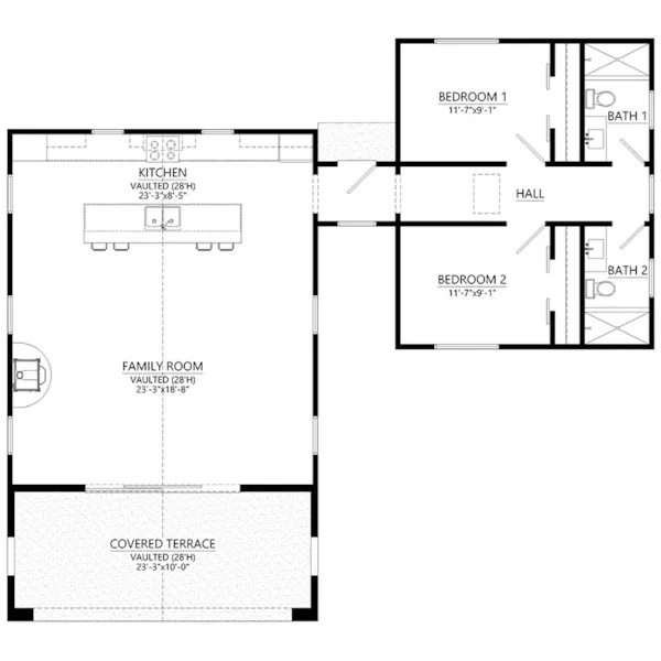 Cabin & Cottage House Plan First Floor - 177D-0008 | House Plans and More