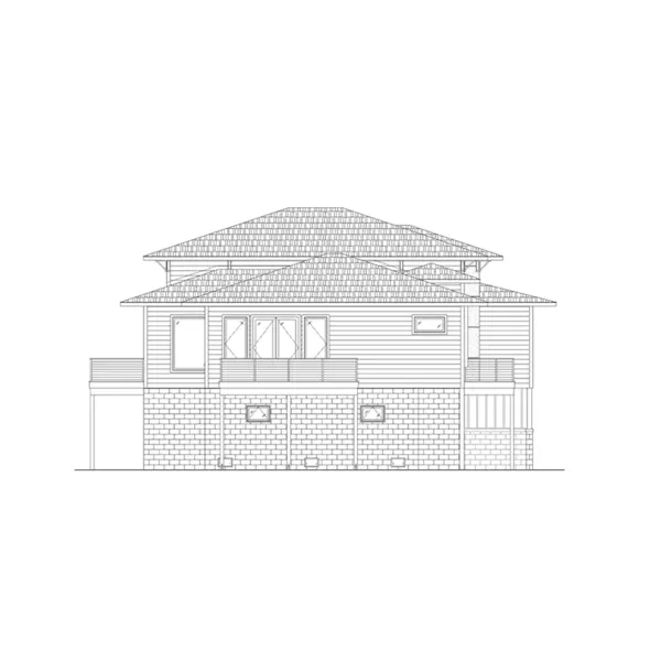 Beach & Coastal House Plan Right Elevation - 177D-0009 | House Plans and More