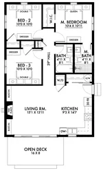 Ranch House Plan First Floor - Orchid Bay Vacation Home 180D-0001 | House Plans and More